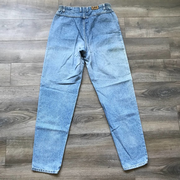 Vintage 80s Lee Jeans Medium Wash Stretch Waist Jeans | Made in USA | 12 Long - Picture 4 of 6